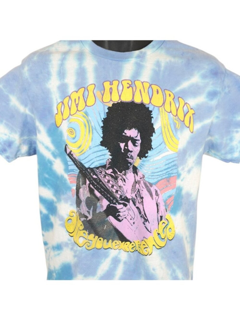 Jimi Hendrix T Shirt Mens Size Small Blue Are You Experienced Tie Dye